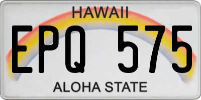 HI license plate EPQ575