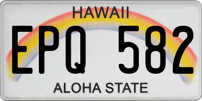 HI license plate EPQ582