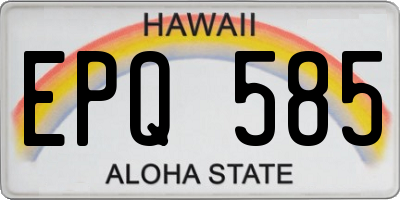 HI license plate EPQ585