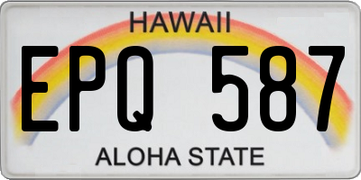 HI license plate EPQ587