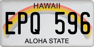 HI license plate EPQ596