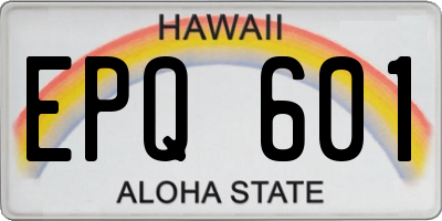 HI license plate EPQ601