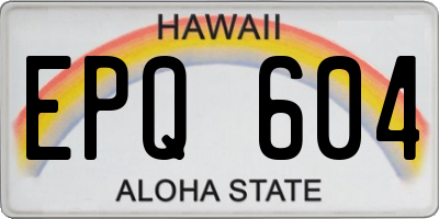 HI license plate EPQ604