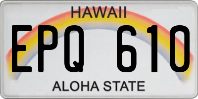 HI license plate EPQ610