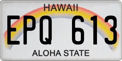 HI license plate EPQ613