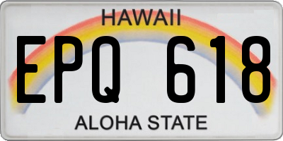 HI license plate EPQ618