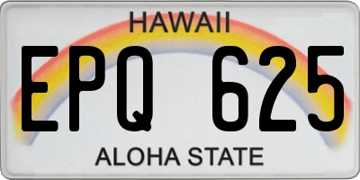 HI license plate EPQ625