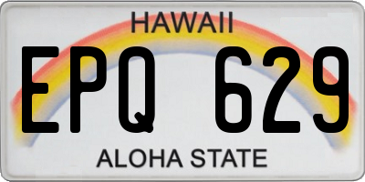 HI license plate EPQ629