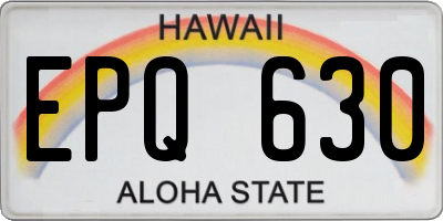 HI license plate EPQ630