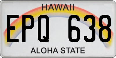 HI license plate EPQ638