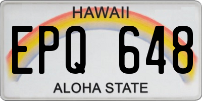 HI license plate EPQ648