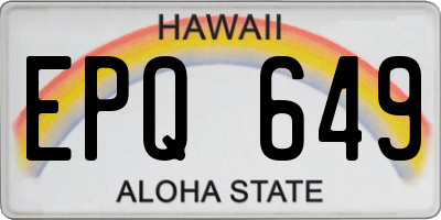 HI license plate EPQ649