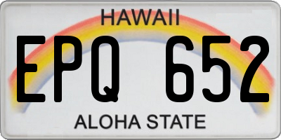 HI license plate EPQ652