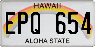 HI license plate EPQ654