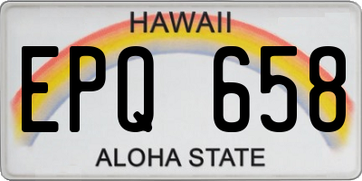 HI license plate EPQ658