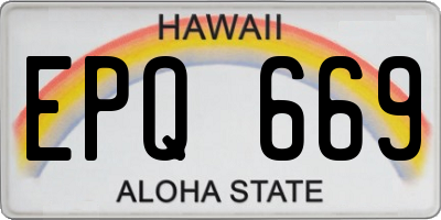 HI license plate EPQ669