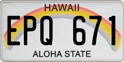 HI license plate EPQ671