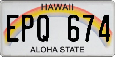 HI license plate EPQ674