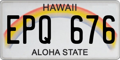 HI license plate EPQ676