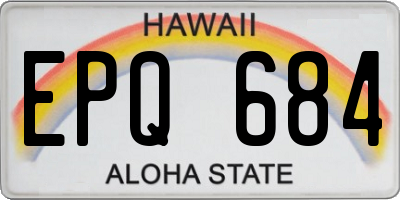 HI license plate EPQ684