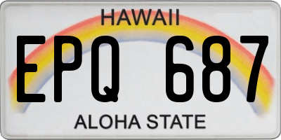 HI license plate EPQ687