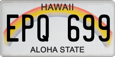 HI license plate EPQ699