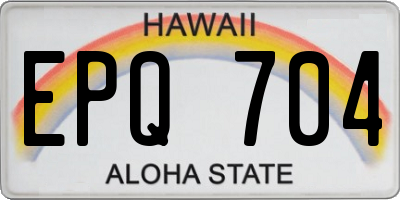 HI license plate EPQ704