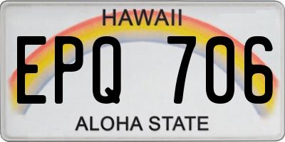 HI license plate EPQ706