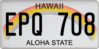 HI license plate EPQ708