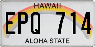 HI license plate EPQ714