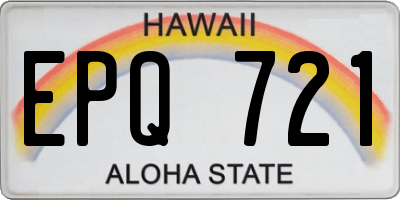 HI license plate EPQ721