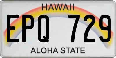 HI license plate EPQ729