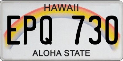 HI license plate EPQ730
