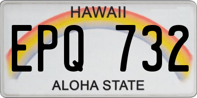 HI license plate EPQ732