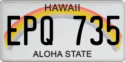 HI license plate EPQ735