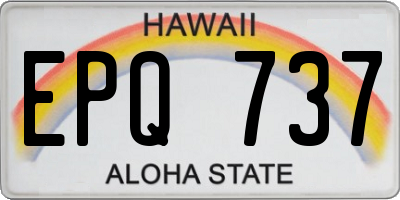 HI license plate EPQ737