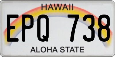 HI license plate EPQ738