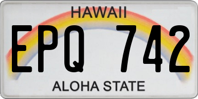 HI license plate EPQ742