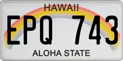 HI license plate EPQ743