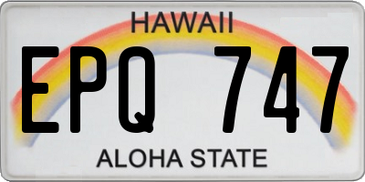 HI license plate EPQ747