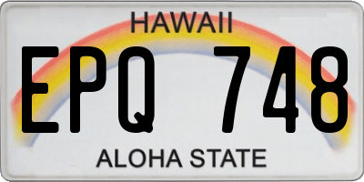 HI license plate EPQ748
