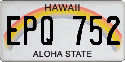 HI license plate EPQ752
