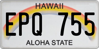 HI license plate EPQ755