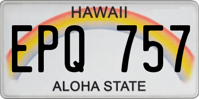 HI license plate EPQ757