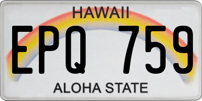 HI license plate EPQ759