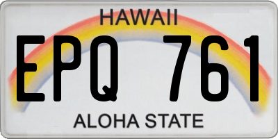 HI license plate EPQ761