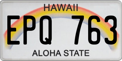 HI license plate EPQ763