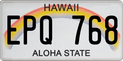 HI license plate EPQ768