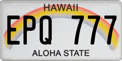 HI license plate EPQ777