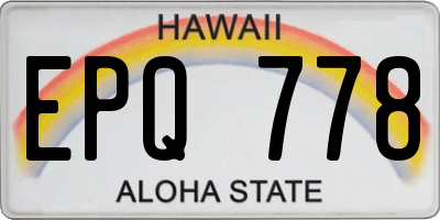 HI license plate EPQ778